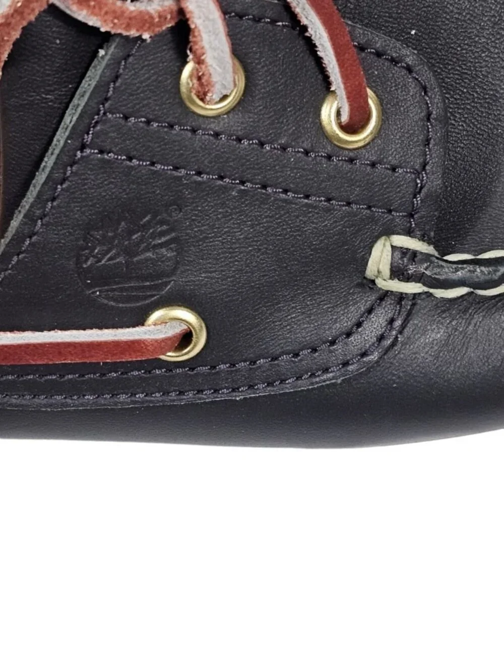 Men's Black Leather Boat Shoes with Brown Laces